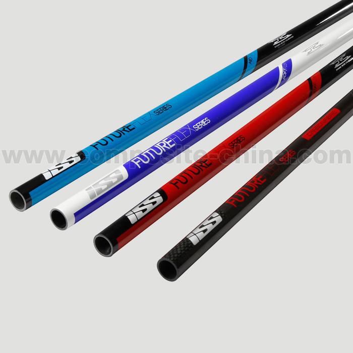 Tubos de fibra de carbono com logotipo impresso